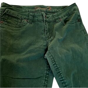 Seven7 Jeans size 12 dark green high rise jeans with stretch